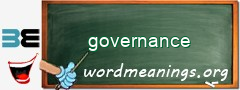 WordMeaning blackboard for governance
